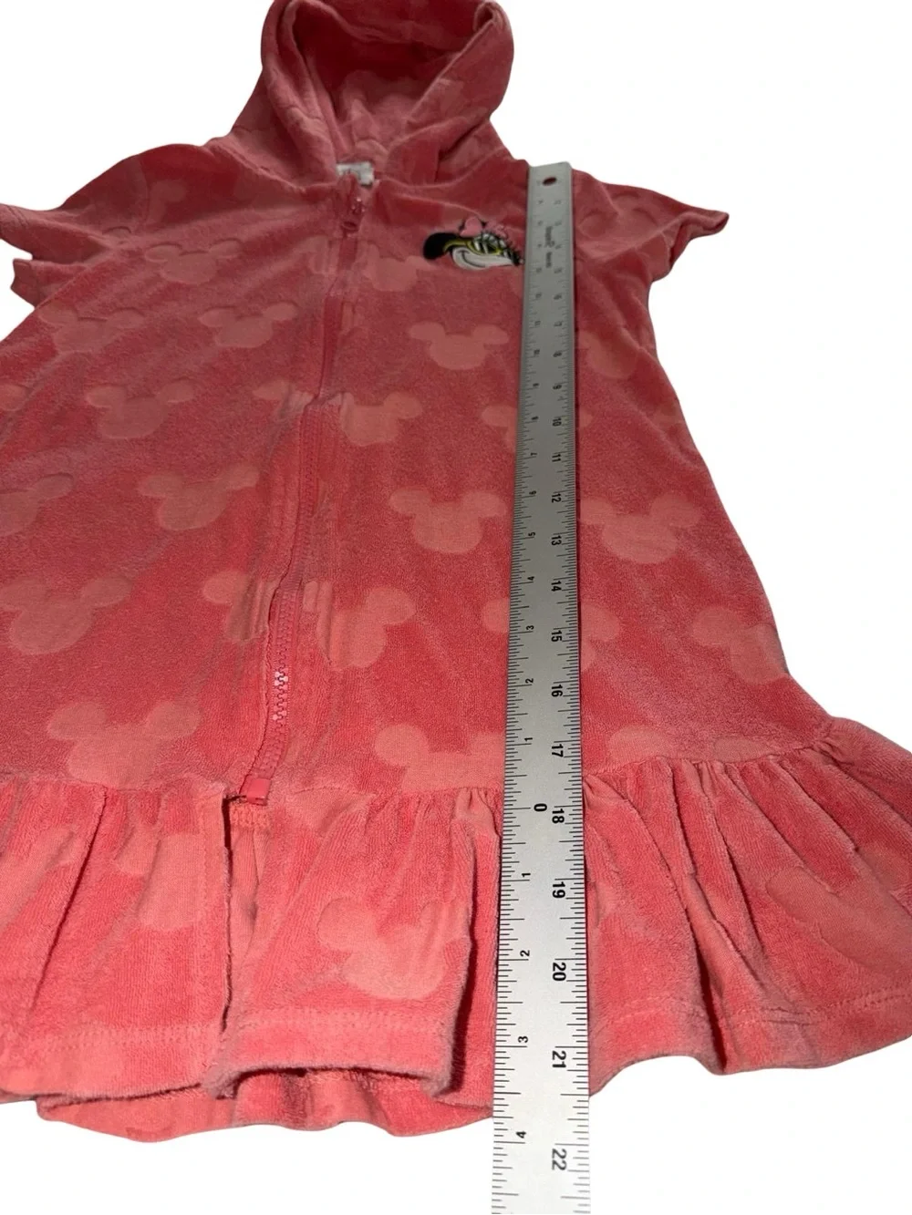 Disney Parks Minnie Mouse Embossed French Terry Hooded Swim Cover Up Towel Dress